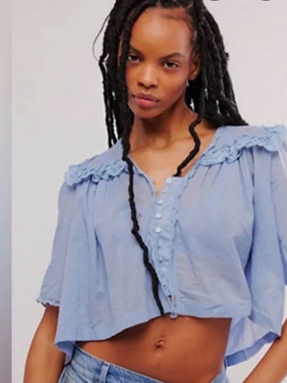 Free People Luna Top- Blue